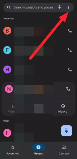 Three Dots in Phone App